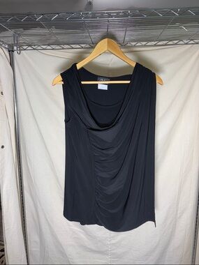 Artex Black Draped Cowl Neck Tank Top